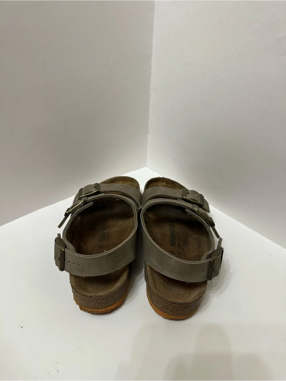 Birkenstock Men's Olive Green 2-Strap Adjustable Strap Sandals Size 35 EU (3 US)